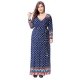 Plus Size women, go out, precision loose swing dress, Polka Dot, geometry, cut V-neck