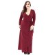 Plus Size Women basic everyday dress, solid color deep V