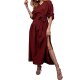 Women daily, out of basic Slim tight dress, solid color V-neck