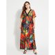 Women spend holidays relaxed tight dress, high waist V-neck Floral